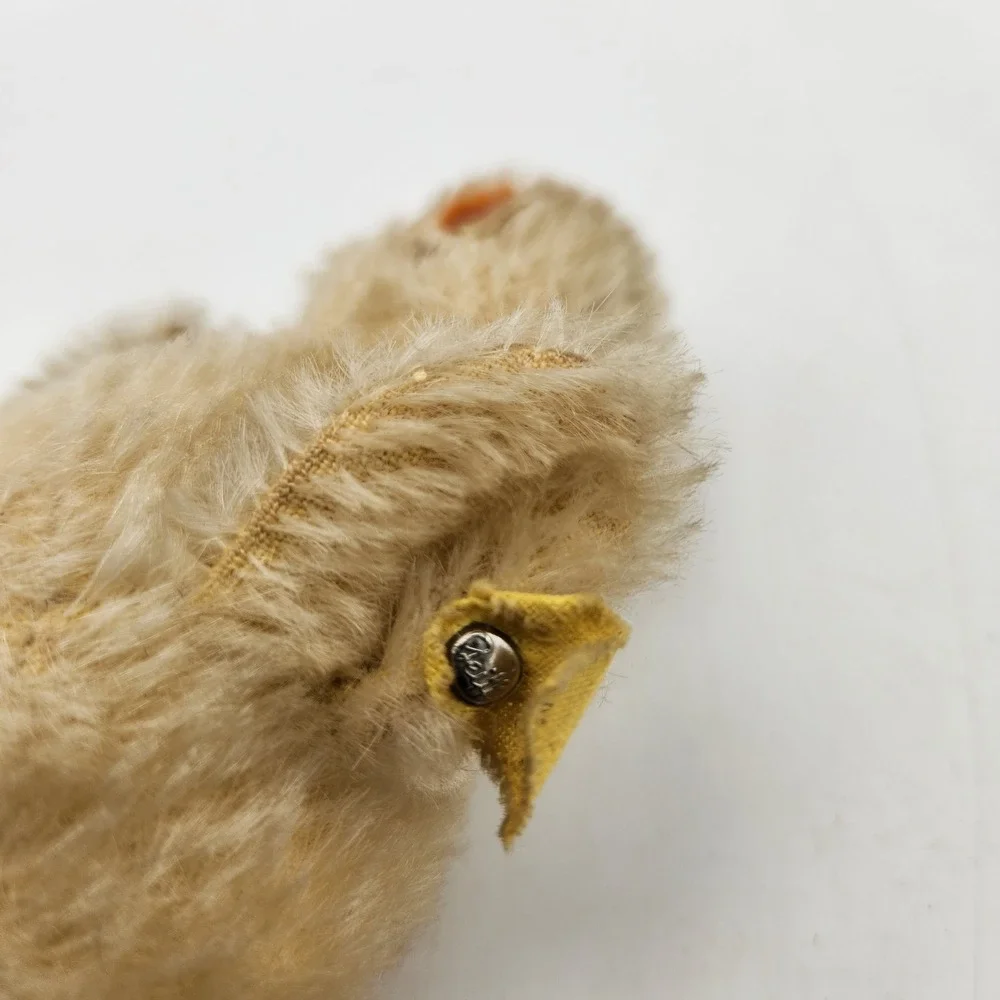 Vintage Steiff Chick Mohair Plush Bird with Original Button and Tag Remnant
